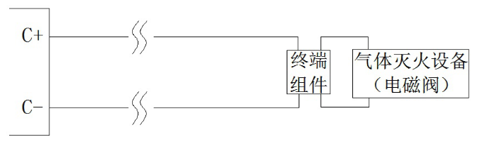 JBF5016海南气体灭火控制器喷洒启动输出接线示意图